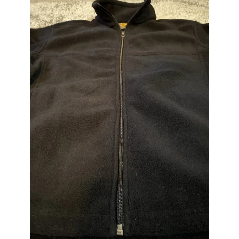 Bass‎ Pro Shops Mens Fleece Jacket Black Full Zip Outdoor Mock Neck Small
